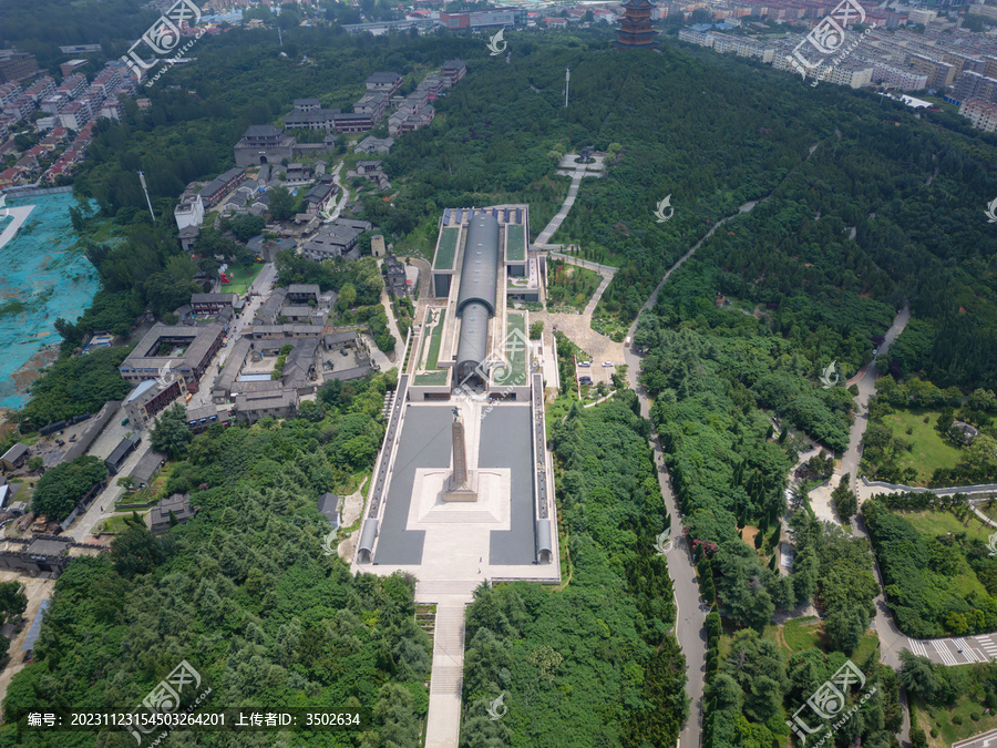 航拍山东枣庄铁道游击队纪念园