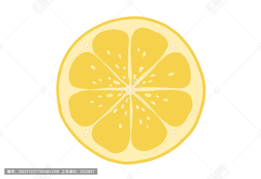 扁平插画系列柠檬切片