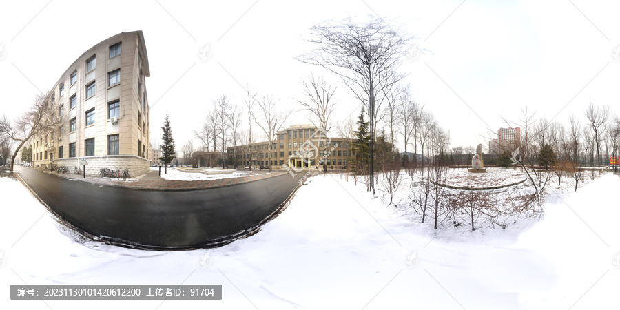 中国农业大学教一楼360雪景