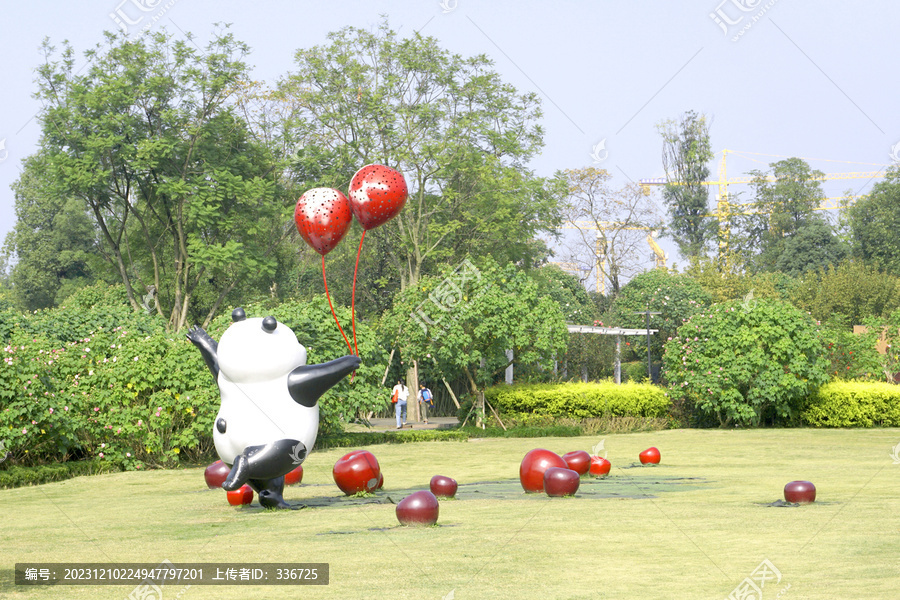 成都天府芙蓉园园林雕塑熊猫