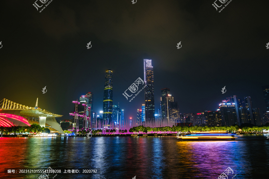 广州夜景珠江新城高楼大厦