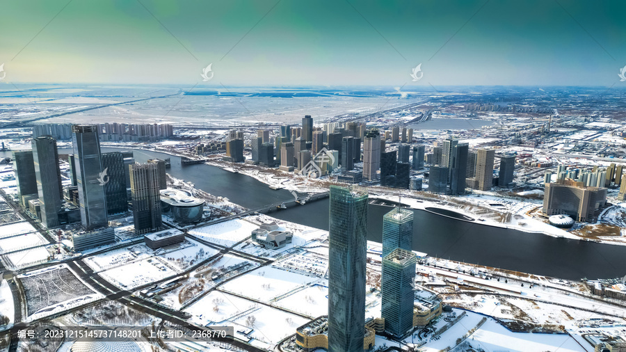 城市雪景