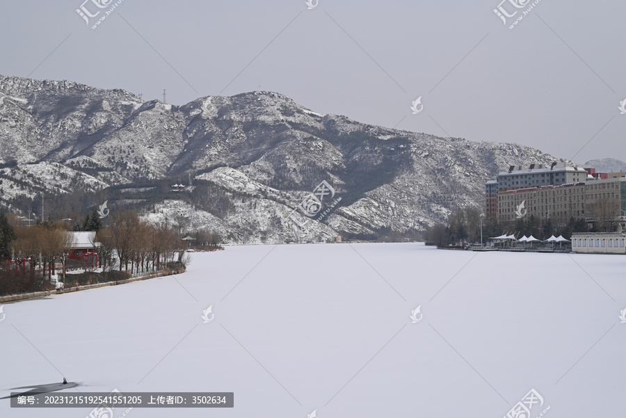 张家口赤城县白河湾公园冬季雪景