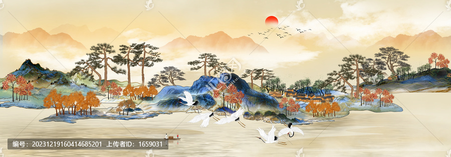 中国风山水画