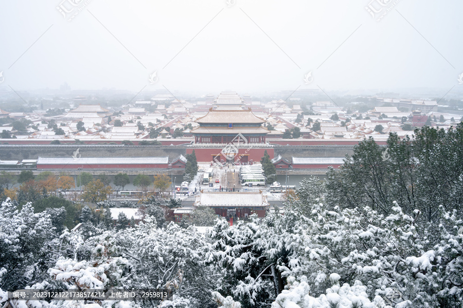 北京古建雪景故宫冬季雪景