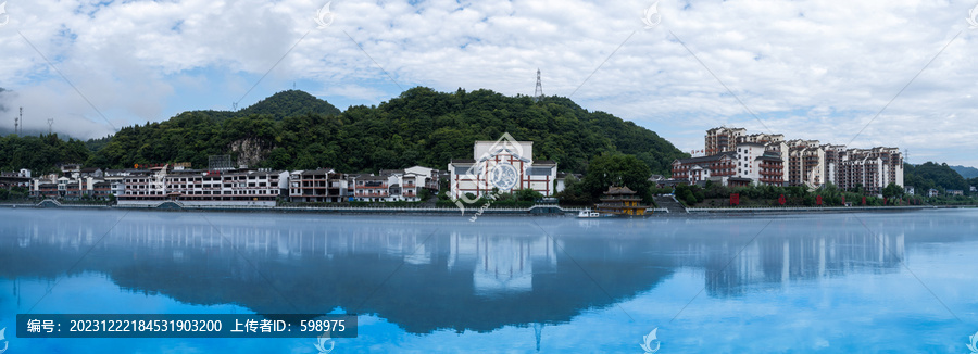 湖北宜昌长阳清江画廊城市风光