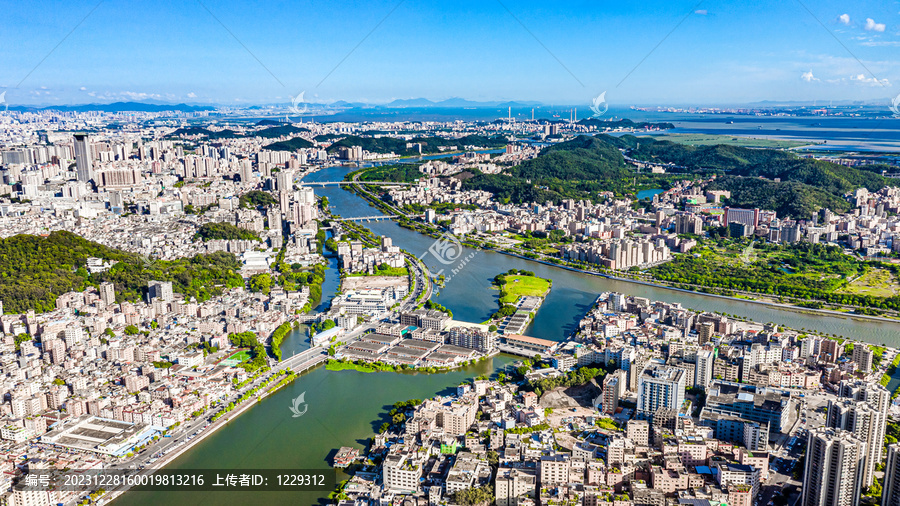 东莞虎门城市风光航拍全景