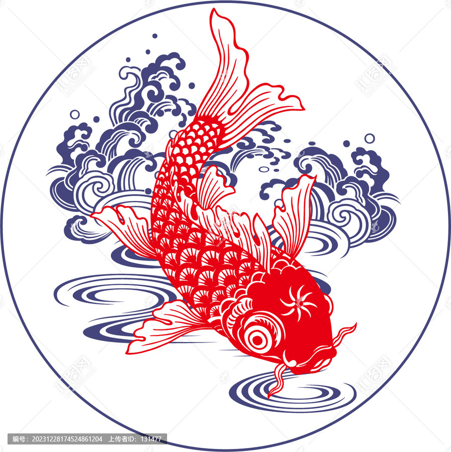 中国传统纹样鲤鱼