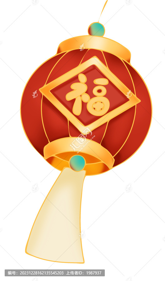 国潮风中式手绘灯笼