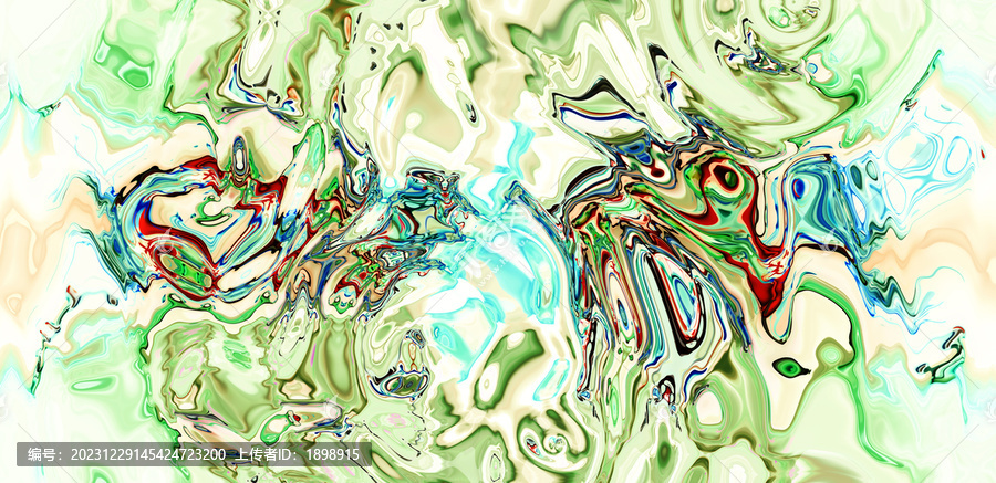 抽象绿色流体画