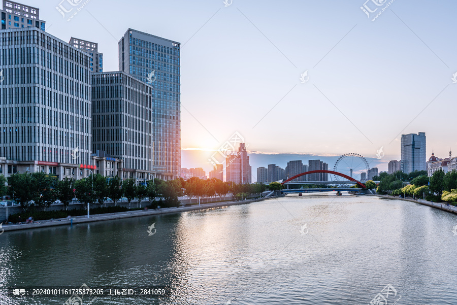 天津海河地标天津眼都市风景