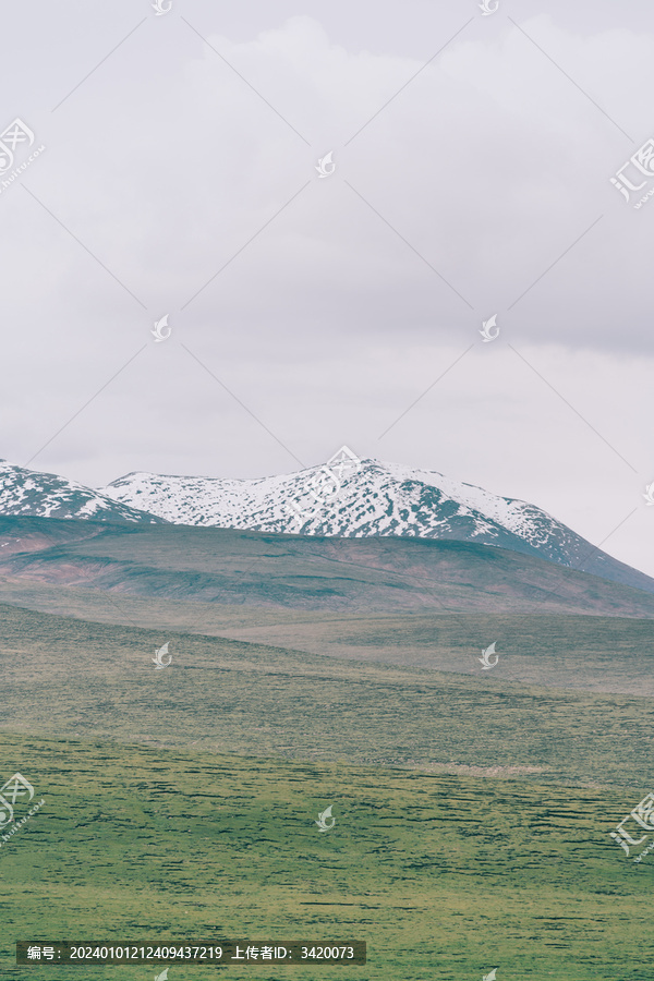 青海省果洛州阿尼玛卿雪山和草原