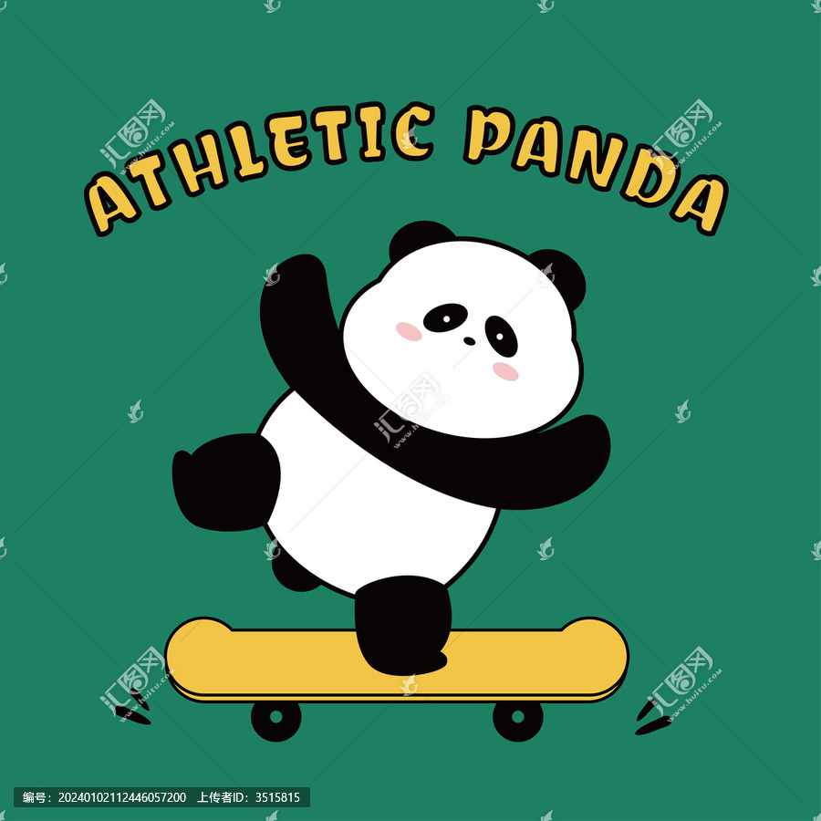 滑板运动熊猫