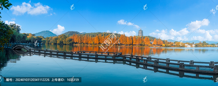 杭州西湖雷峰塔全景