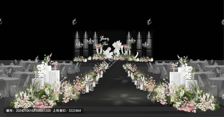 白粉色韩式水晶婚礼