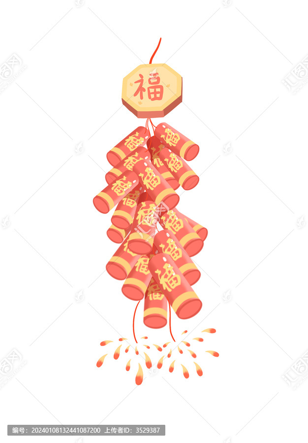 鞭炮新年过年元素素材节日喜庆