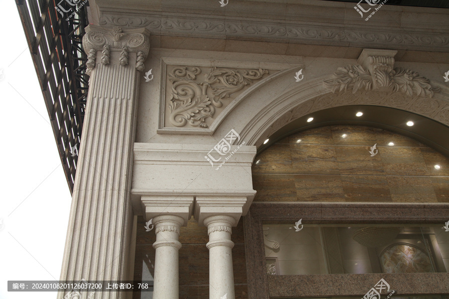 雕刻浮雕走廊圆柱罗马柱装饰