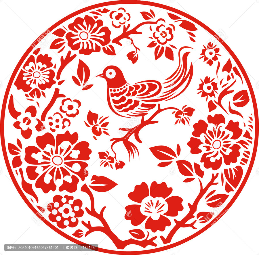中式古典花鸟图案