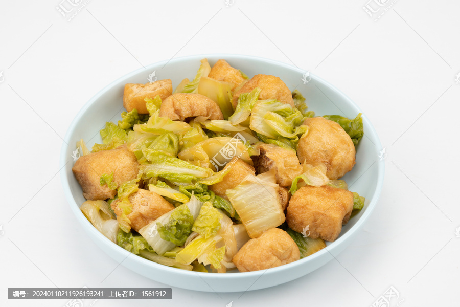 黄叶菜豆腐泡