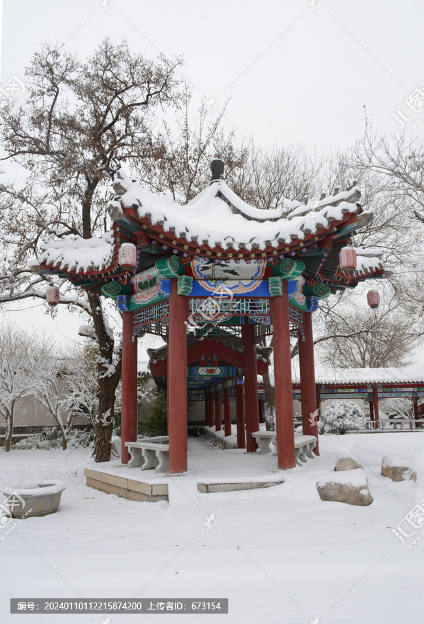 古典园林雪景