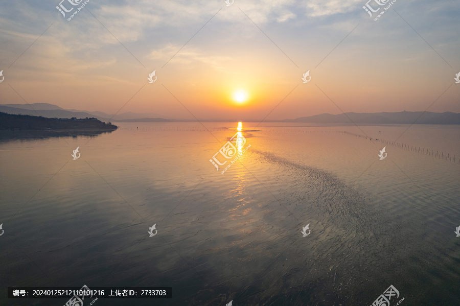 冬日清晨苏州太湖山水