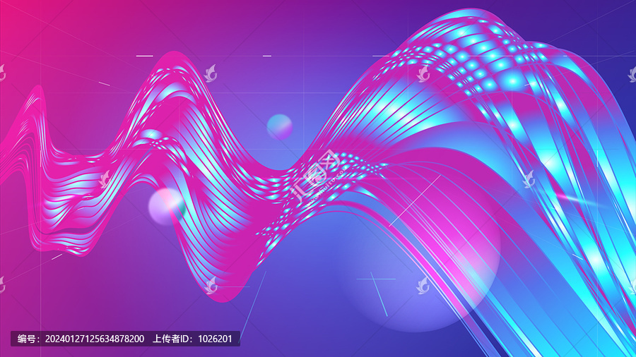 霓虹扭曲梦幻线条科技海报背景