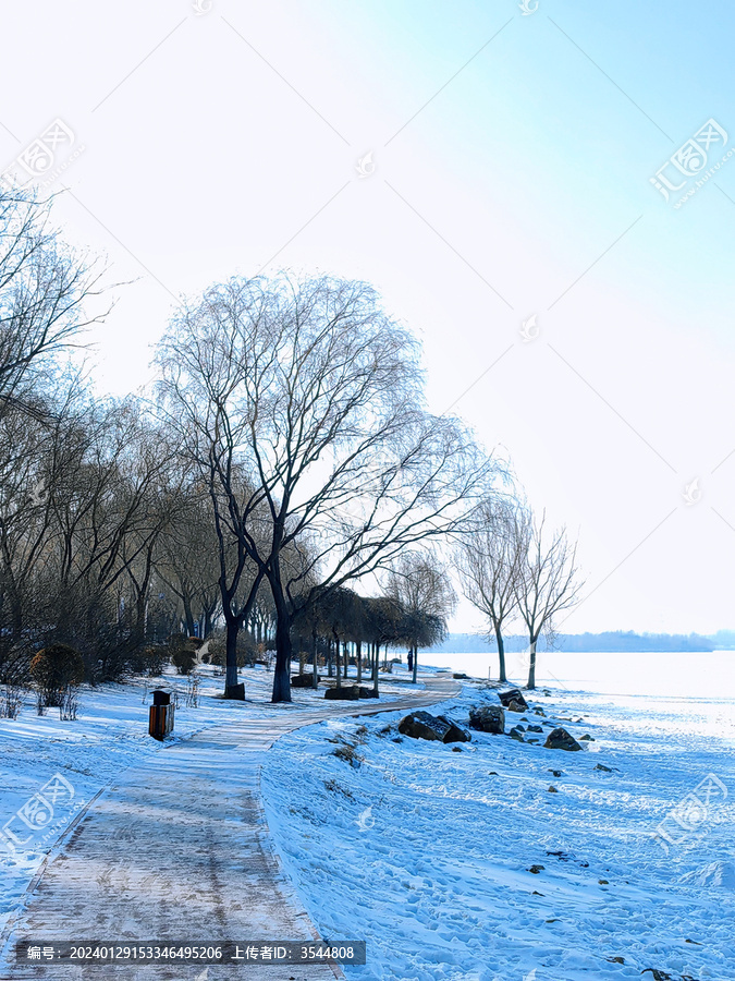 冬日雪暖阳醉美丁香湖