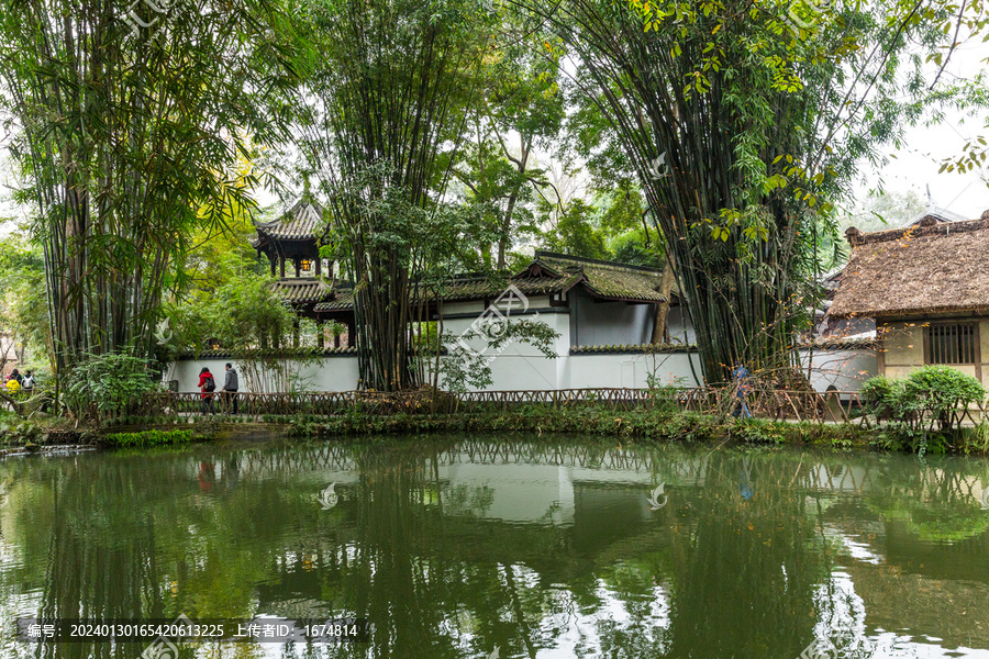 古建筑竹林园林风景水景