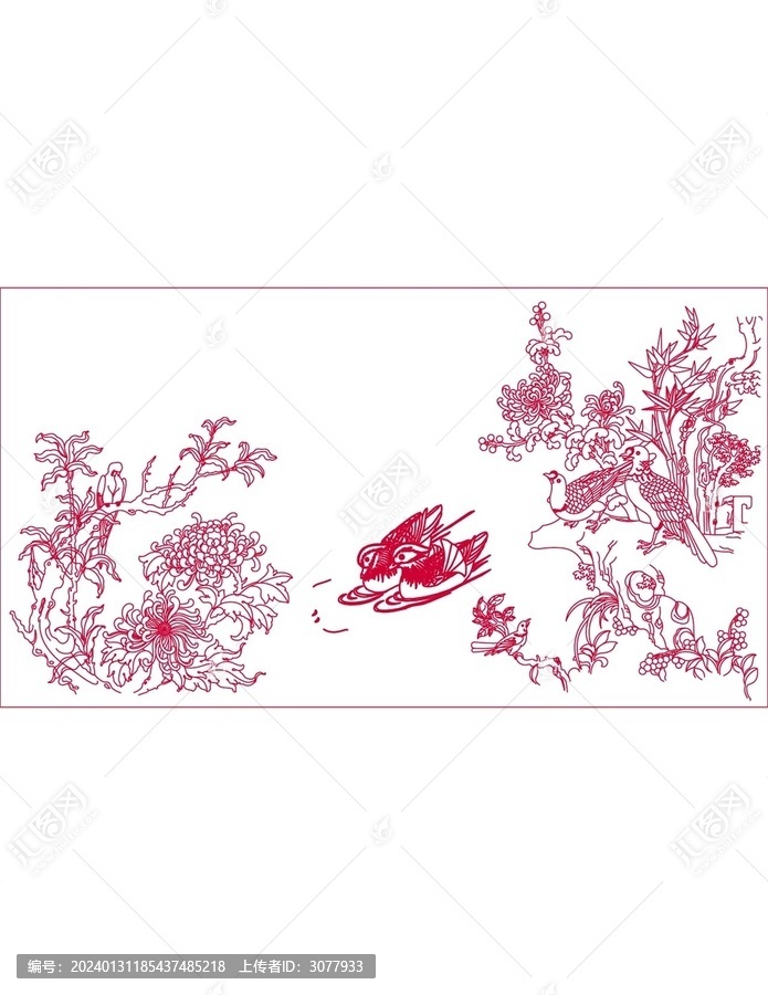 菊花鸳鸯水鸟图
