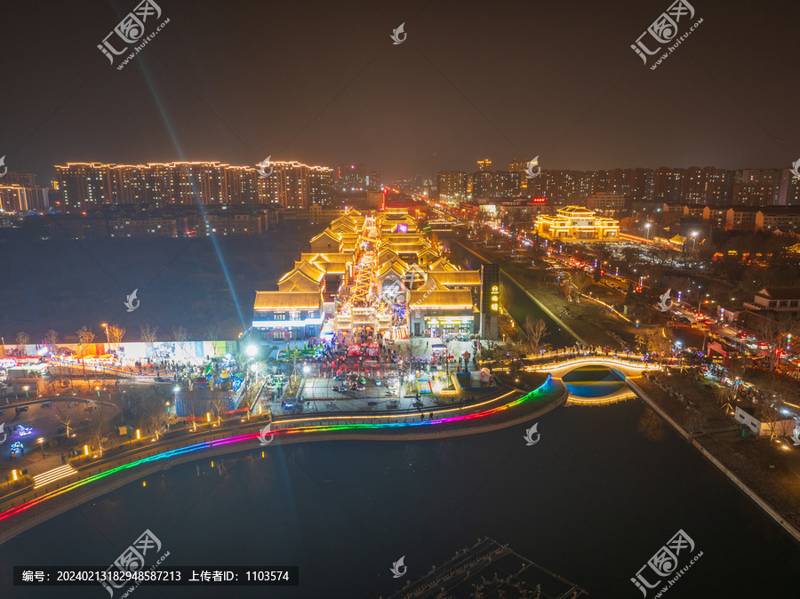 东营广饶西关小镇春节夜景