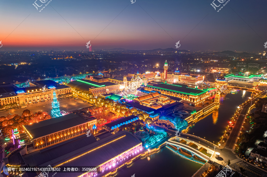 江阴飞马水航拍城夜景