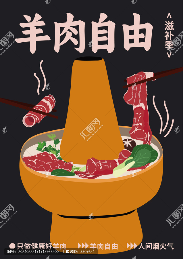 老北京涮羊肉铜火锅现切羊肉卷