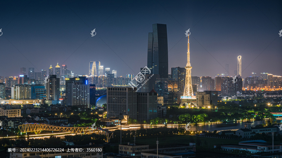 苏州吴中区CBD地标夜景