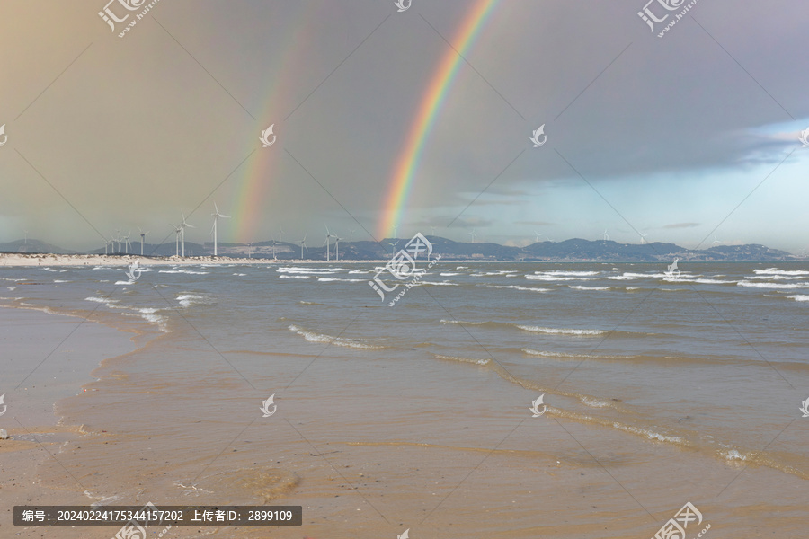 海浪沙滩彩虹
