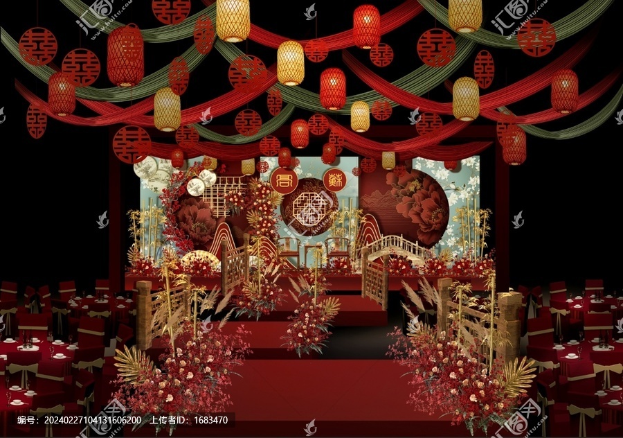 中式婚礼舞台含高清素材