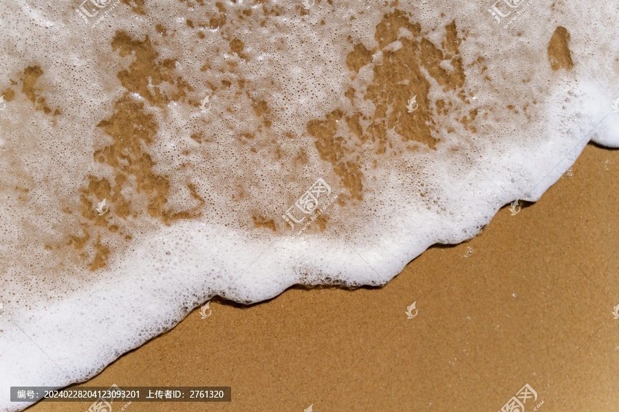 海水水花泡沫沙滩浪花泡沫