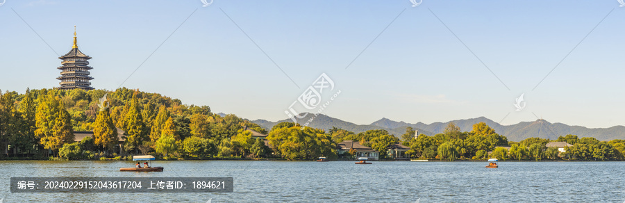 杭州西湖风光全景