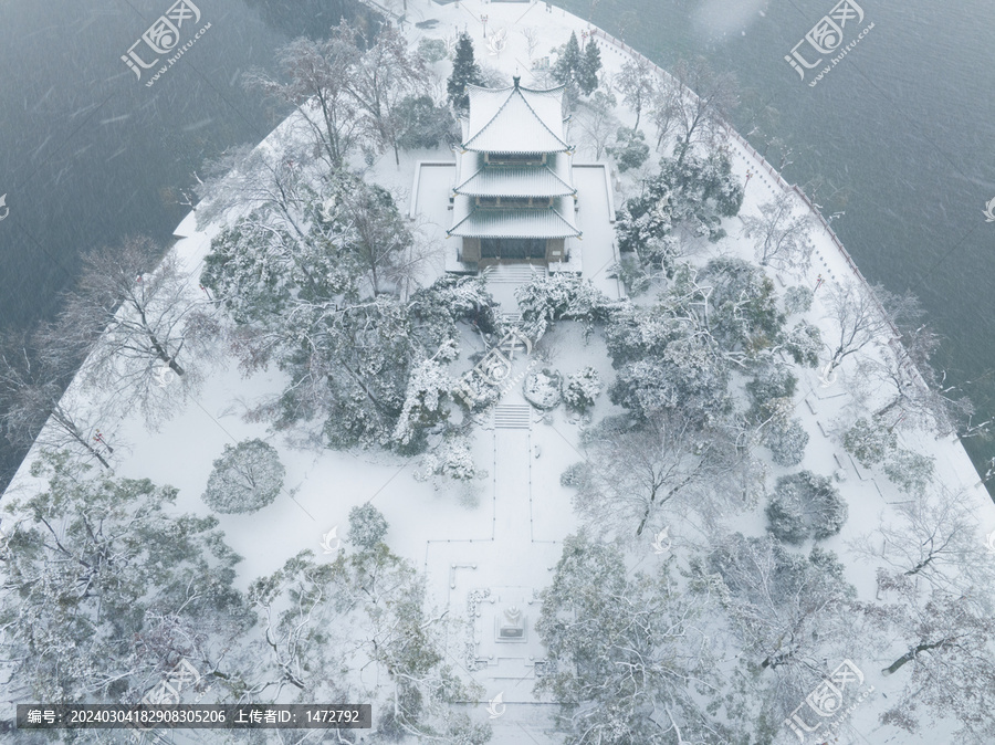 武汉东湖风景区雪景风光