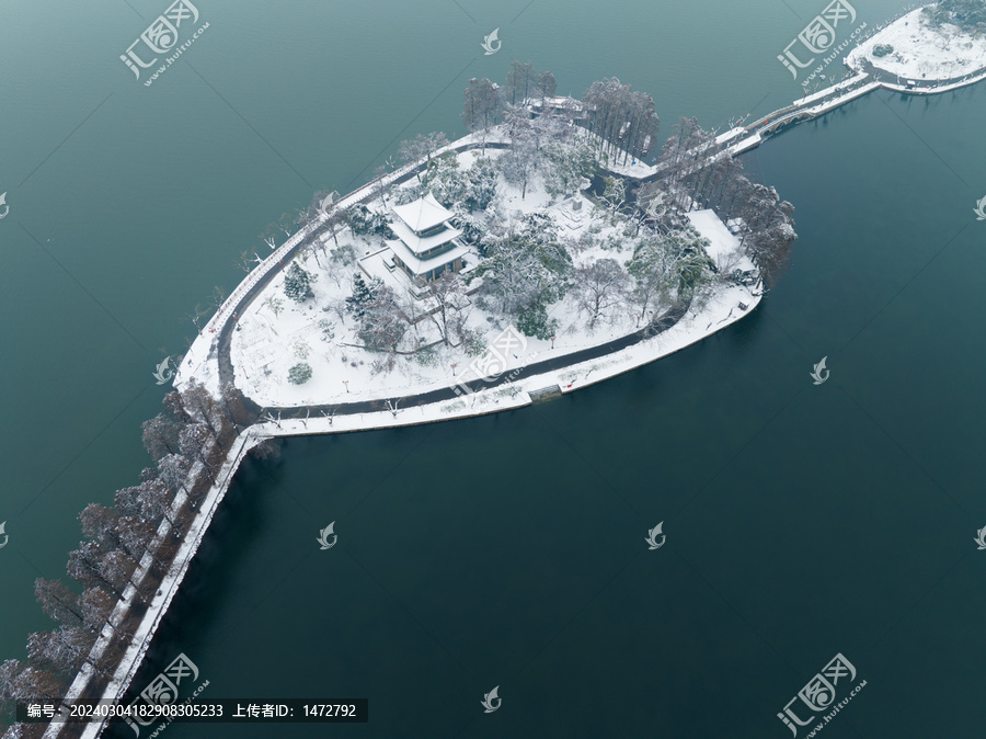 武汉东湖风景区雪景风光