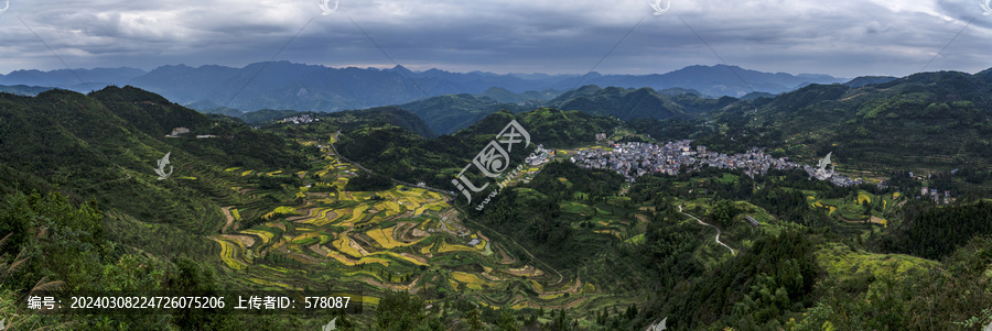 温州永嘉茗岙全景图