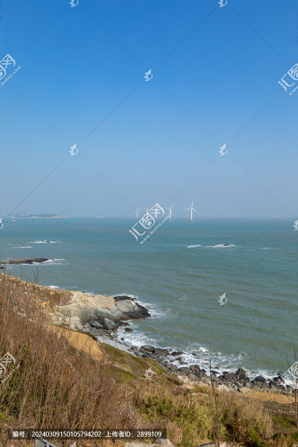 平潭蓝天海洋岩石自然风景