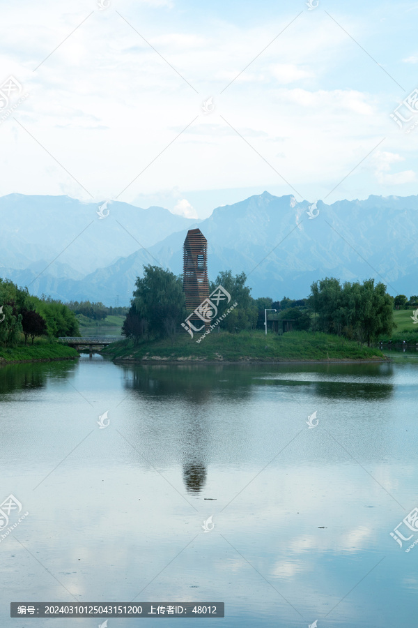 沣河湿地公园观鸟塔