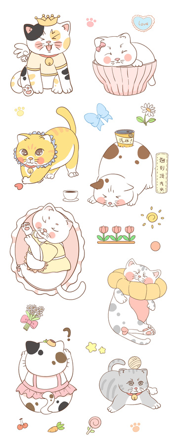 咕卡贴纸小猫咪图案mimi2