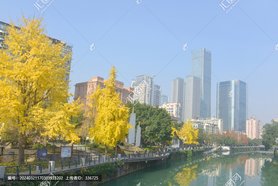 四川成都东门锦江及城市高楼大厦