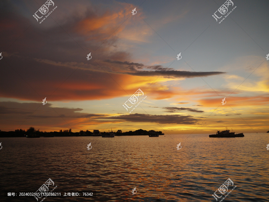马来西亚亚庇沙巴海边日落