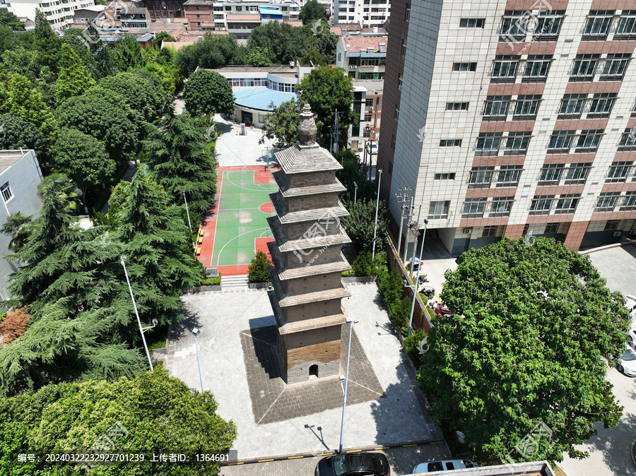 航拍陕西宝鸡眉县净光寺塔