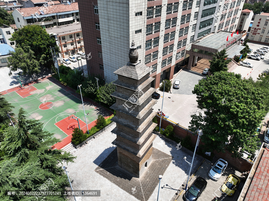 航拍陕西宝鸡眉县净光寺塔