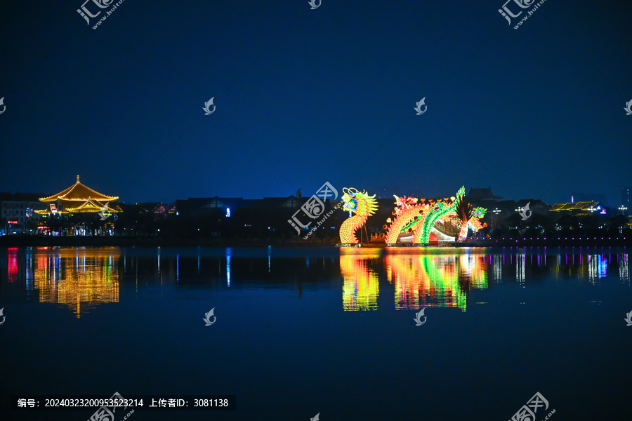 开封龙亭公园灯笼灯会花灯夜景