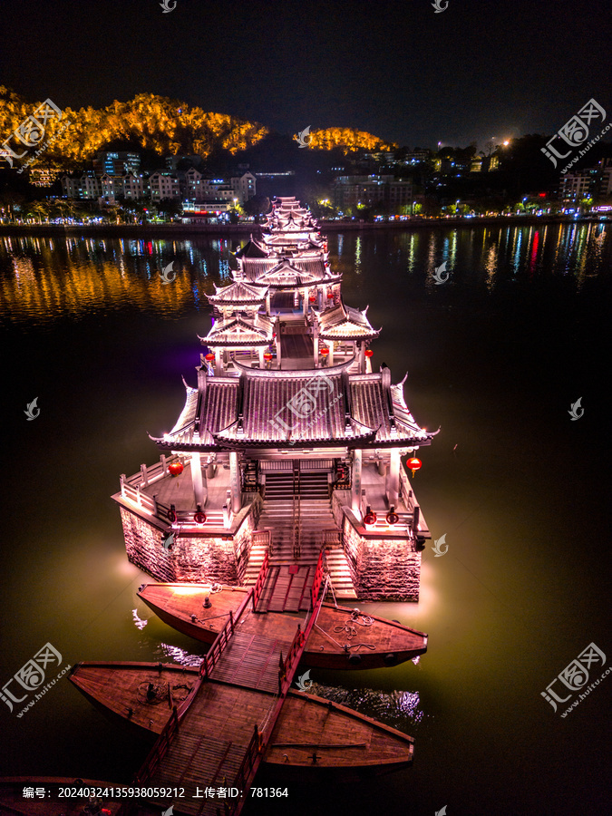 潮州广济桥夜景