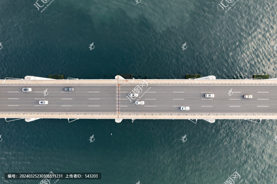 跨海大桥桥梁海上公路俯拍